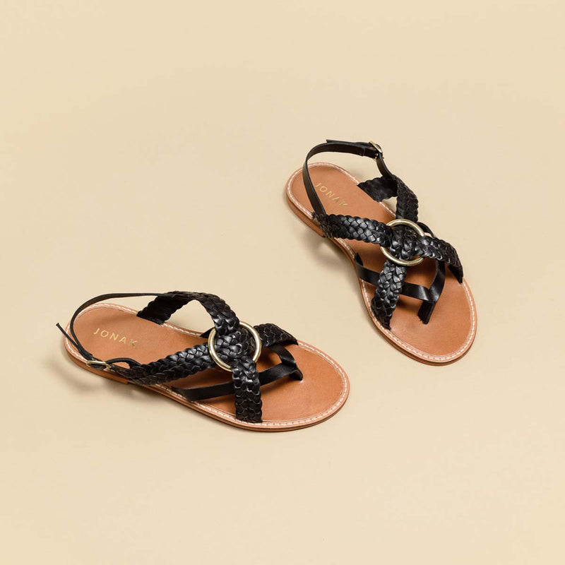 Jonak - sandals Wood Leather - Black