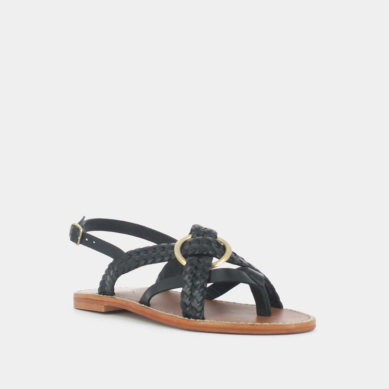 Jonak - sandals Wood Leather - Black