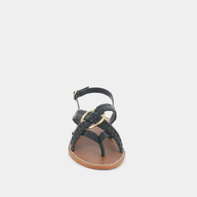 Jonak - sandals Wood Leather - Black