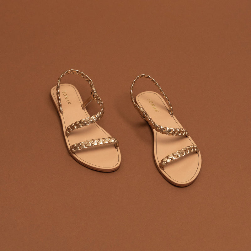 Jonak - Sandalias Windy de piel metalizada - Dorado