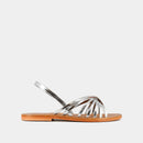 Jonak - sandals Wrap Cuir Metallise - Silver