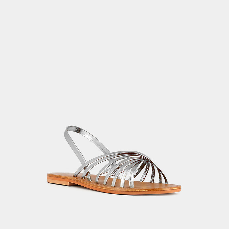 Jonak - sandals Wrap Cuir Metallise - Silver