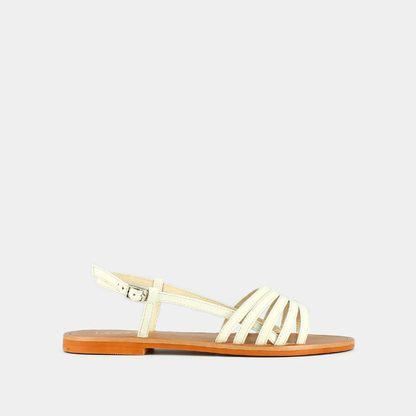 Sandalias Wroom Cuero Charolado - Crudo