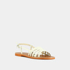 Sandalias Wroom Cuero Charolado - Crudo