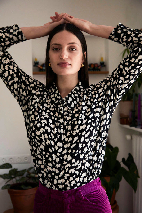 Chamonix Shirt - Black City Pop Print