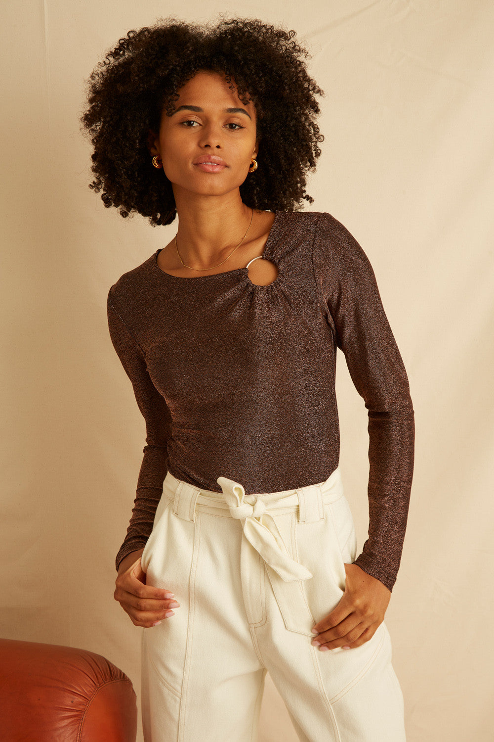 Top Tonga - Lurex Or Rose