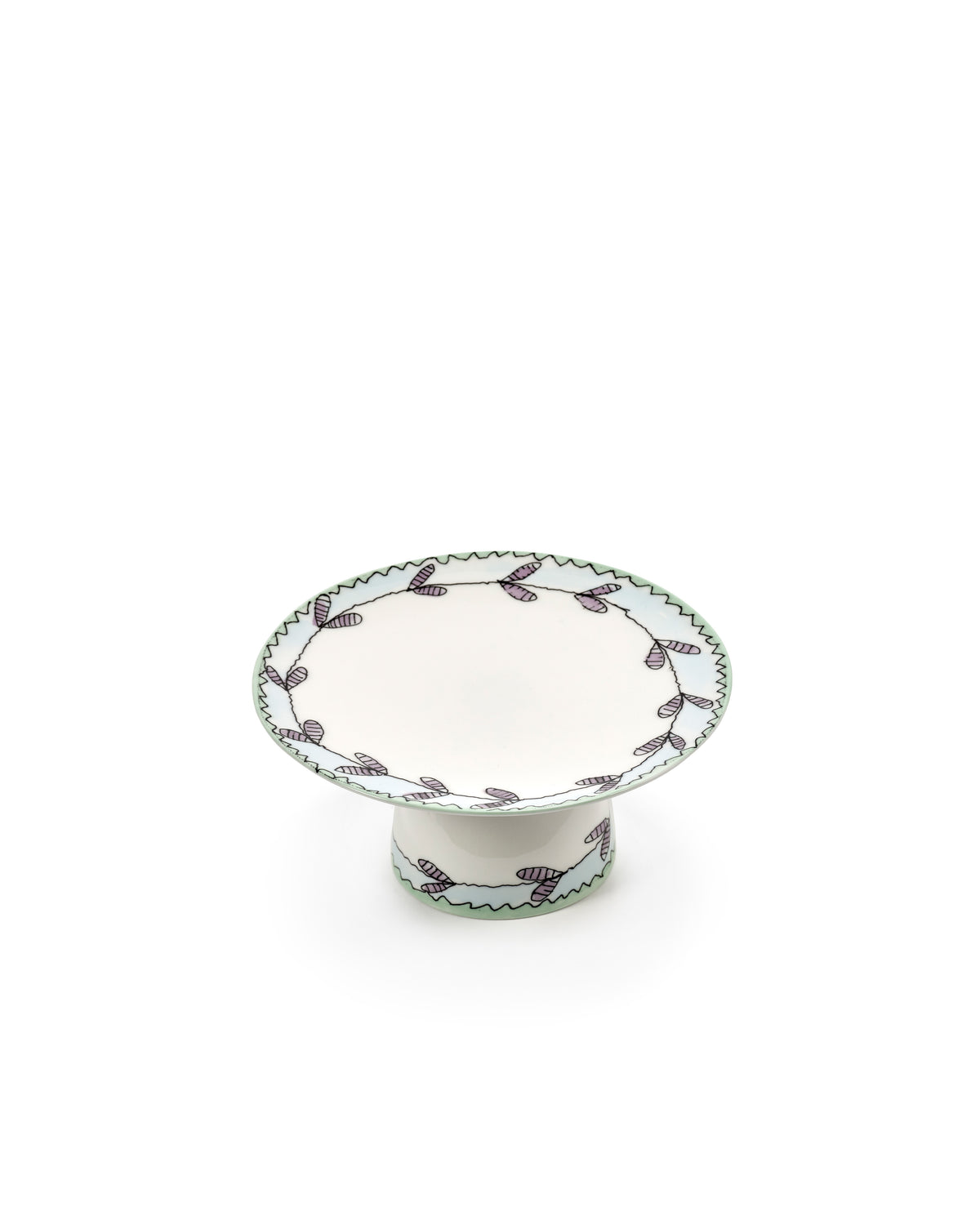 Midnight Flowers - Plat À Gâteau - S - Porcelaine Fine Bone China - Blossom Milk