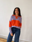 Pull Paola Orange Et Lilas