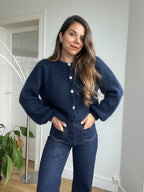 Bianca navy blue wool knit