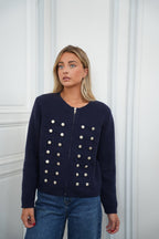 Chaqueta de Punto con Cremallera Ben - Marino