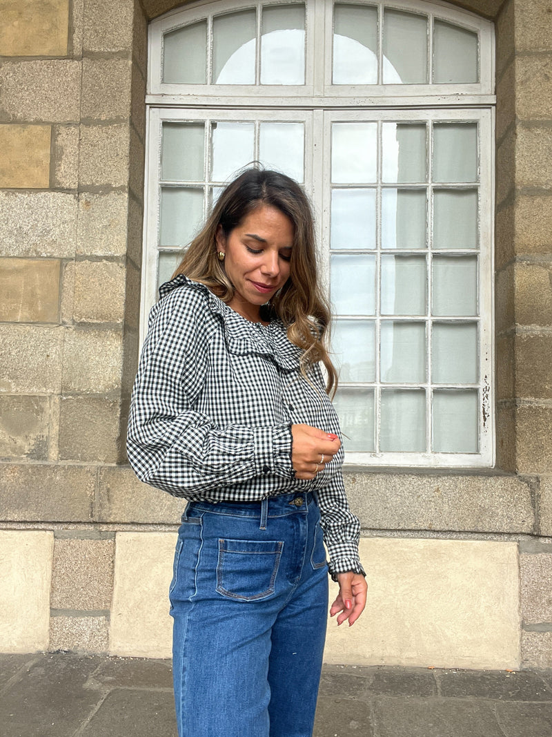 Blouse Vichy Capucine - Noire