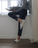 chausson laine beige marine homme Angarde porté debout 