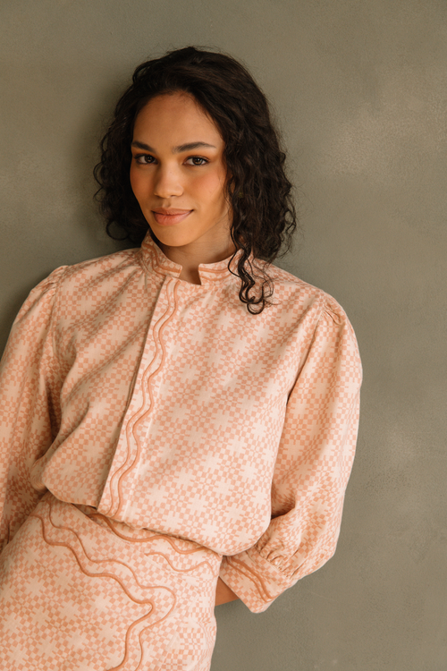 Blouse Agathe Jacquard - Rose