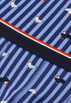 Marius Cotton Cockerel Stripe Boxers - Steel Blue