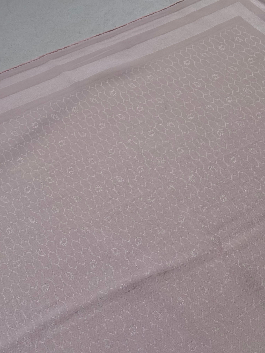 Bufanda Christian Dior vintage – Monograma tono sobre tono rosa