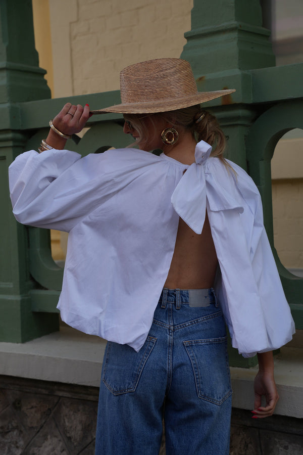 Blusa sin espalda Lorena - Blanco