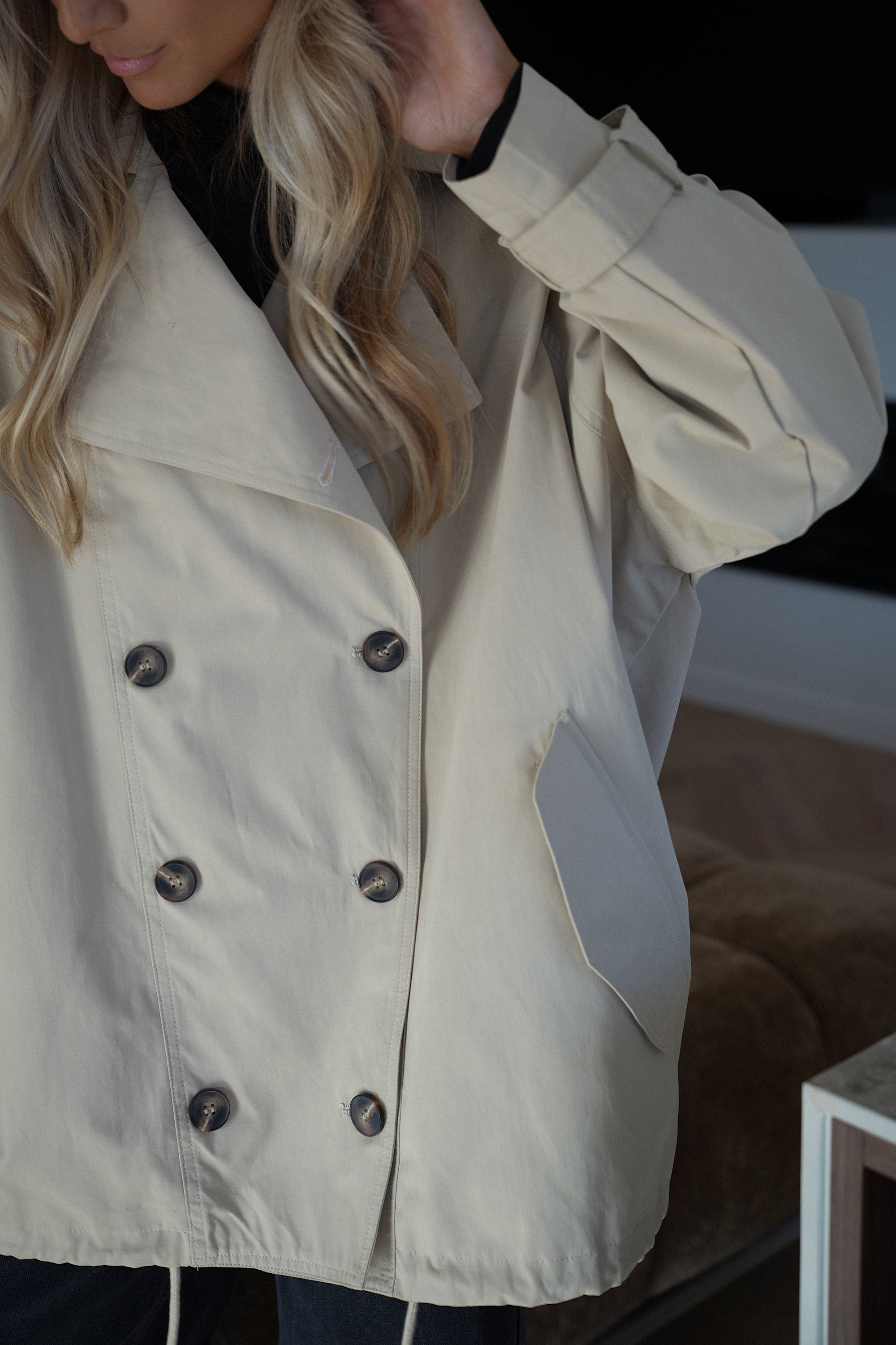 Diana Beige - Gabardina oversize