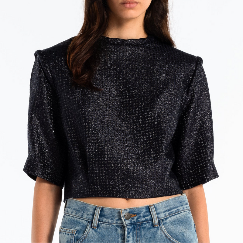 Top Lena Shiny Navy