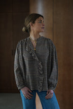 Colette Brown Check Blouse