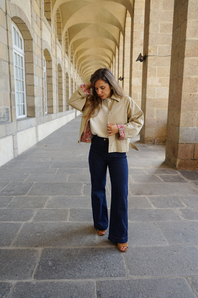 Edith Beige Cotton Liberty Trench Jacket