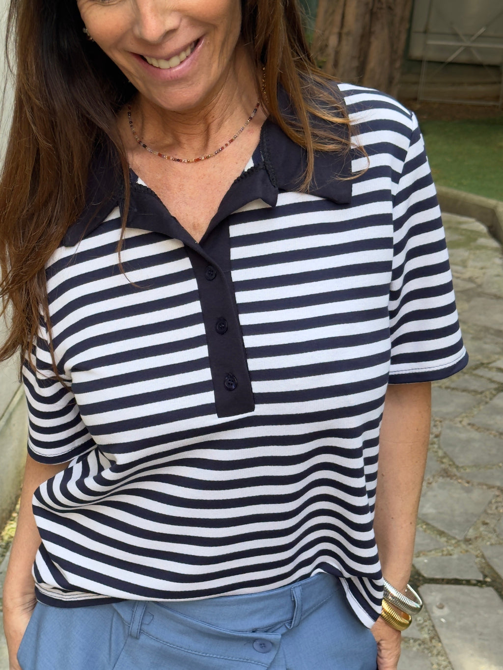 Polo Tom Navy And White