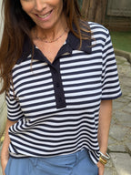 Polo Tom Navy And White