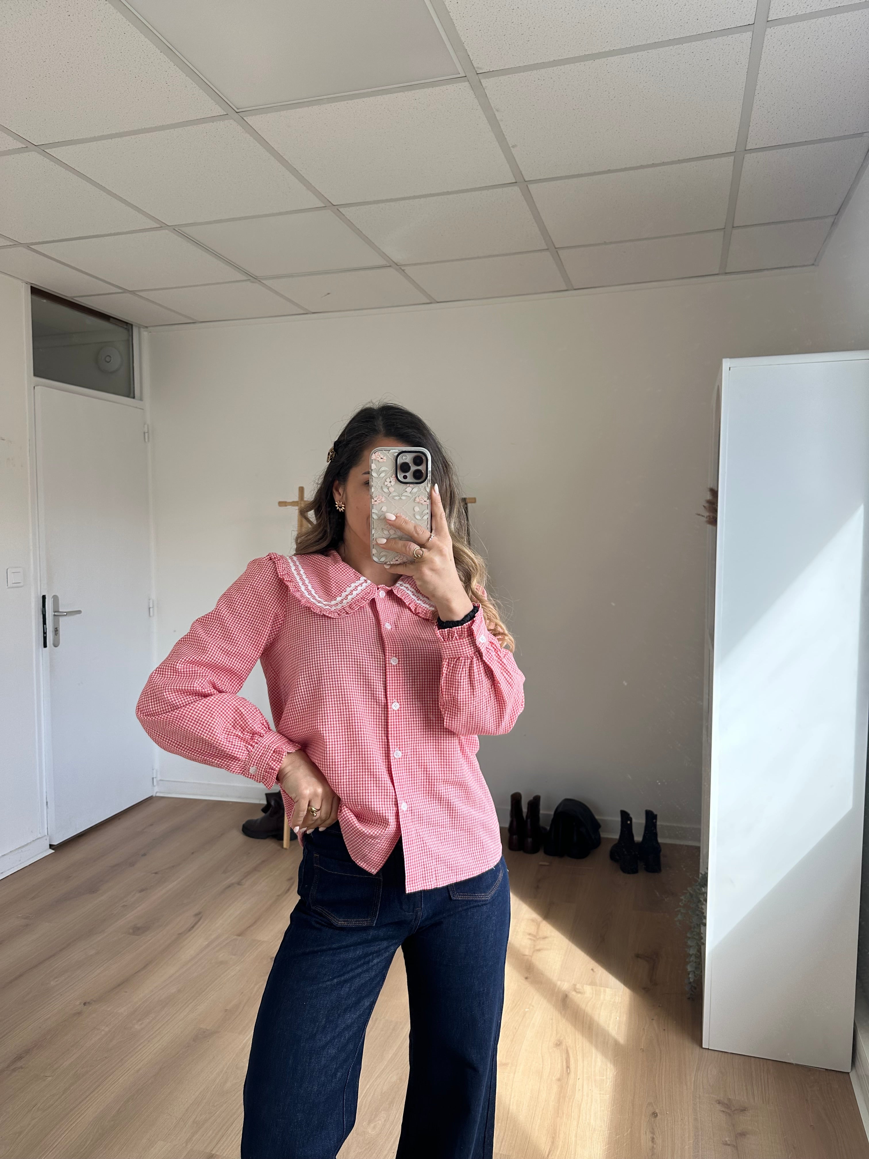 Anaëlle Claudine Collar Vichy Blouse