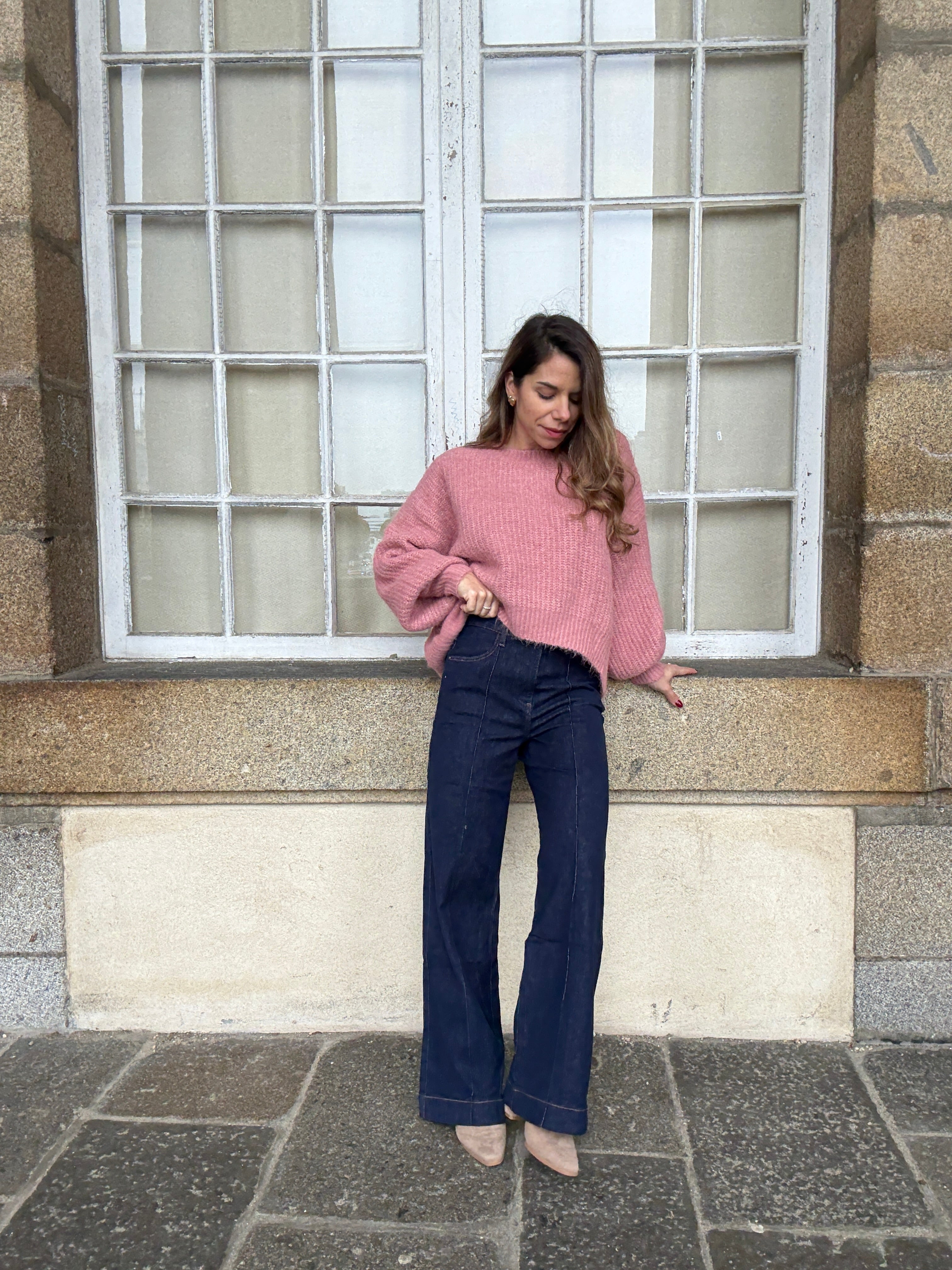 Jade Knitted Sweater Old Pink