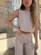 Pantalón Marinero Rayas Camel