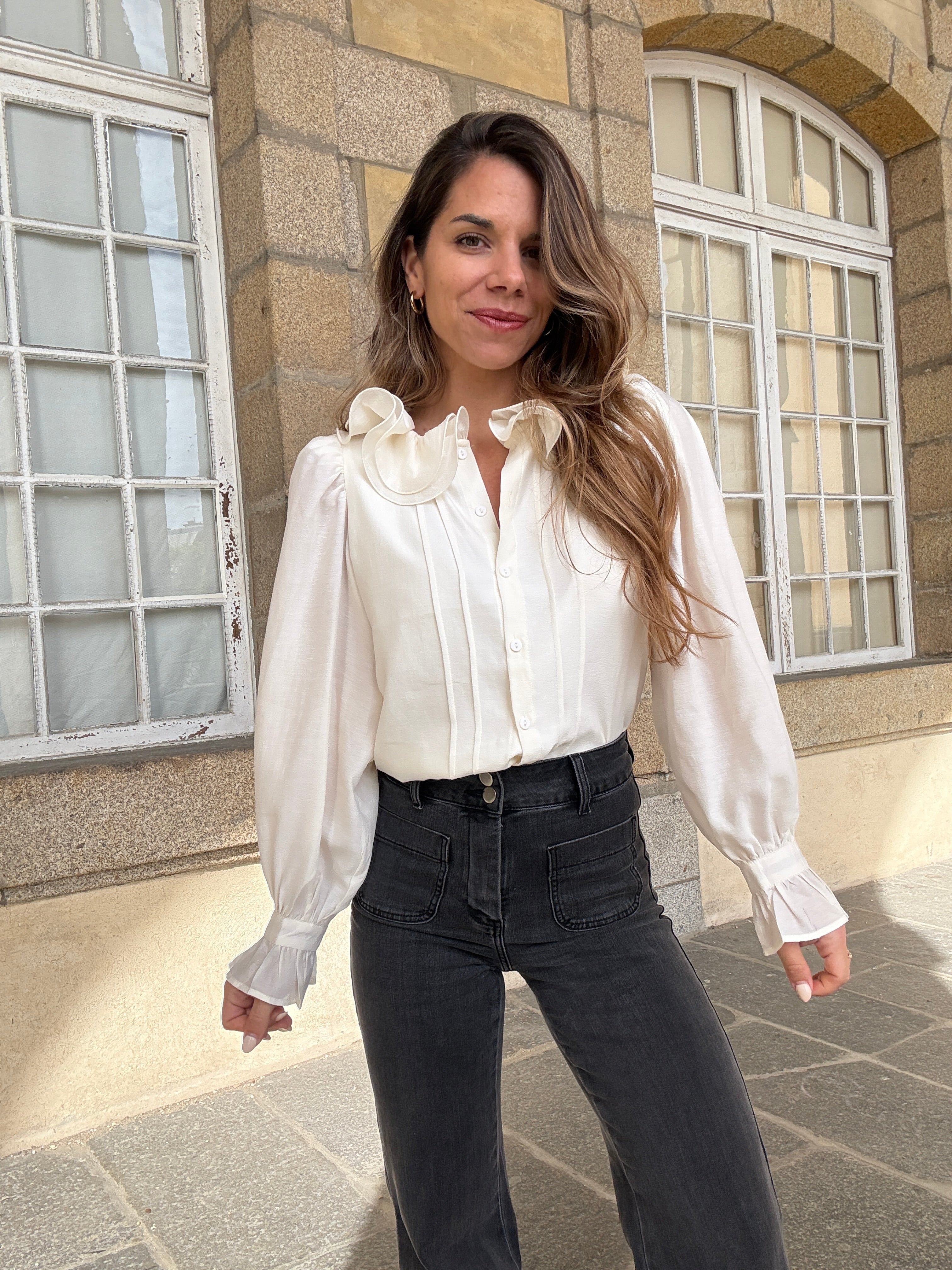 Blouse Brune Écru