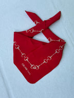 Foulard Céline – Motifs Chaînes Rouge