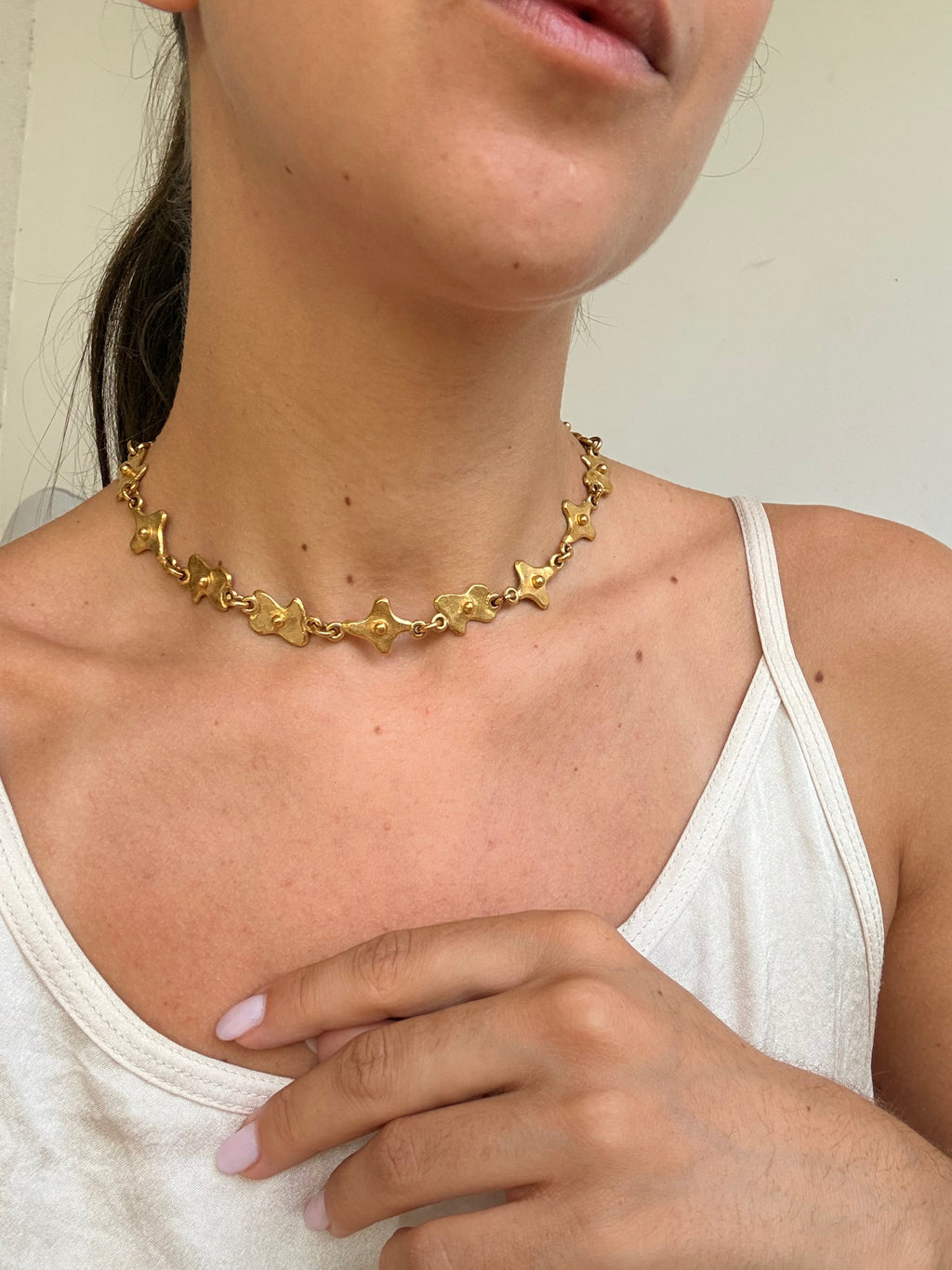 Biche De Bere Vintage Necklace - Gold-Tone Shaped Links