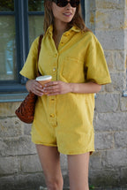 Chloé Denim Playsuit Yellow