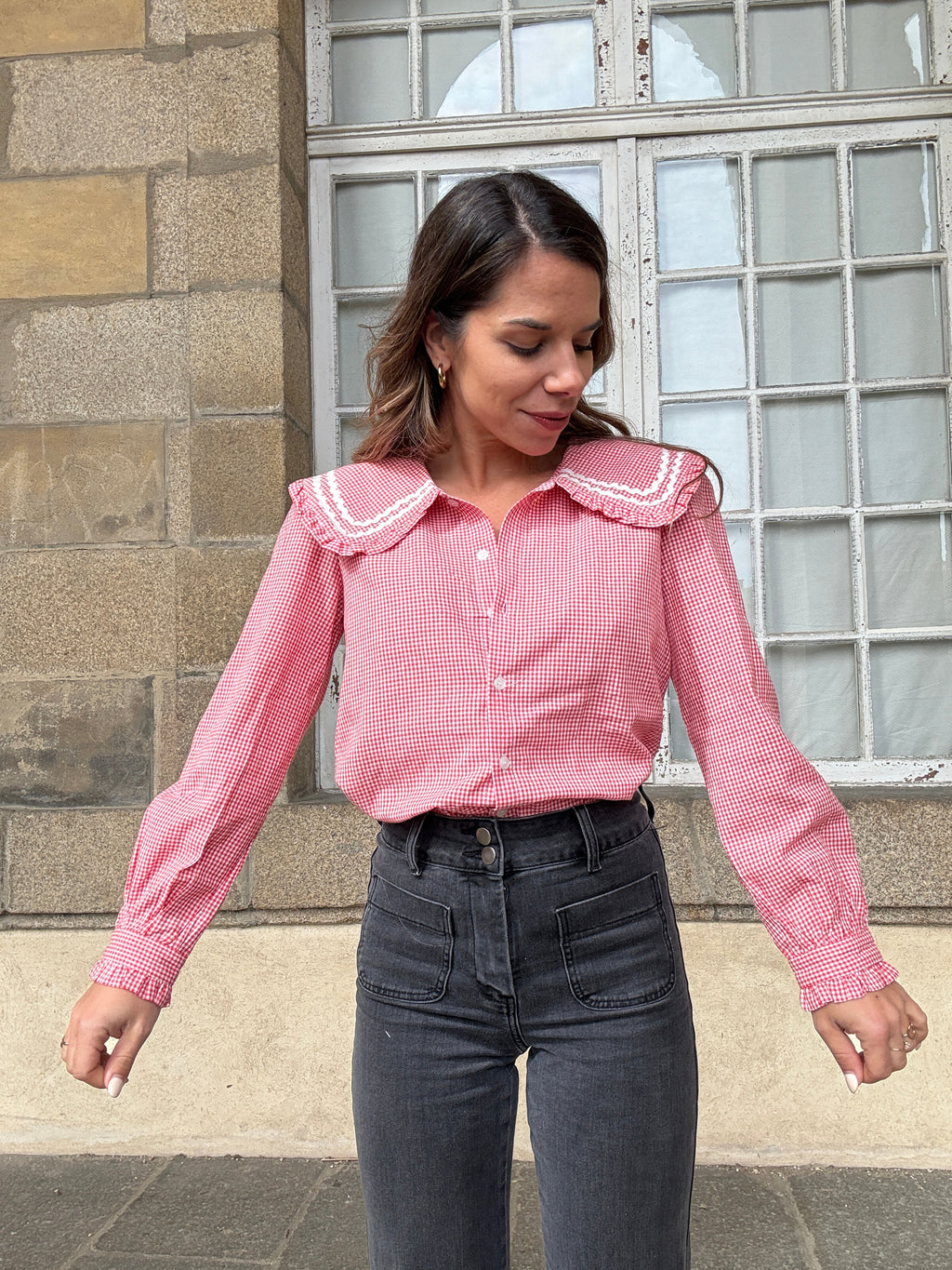 Anaëlle Claudine Collar Vichy Blouse