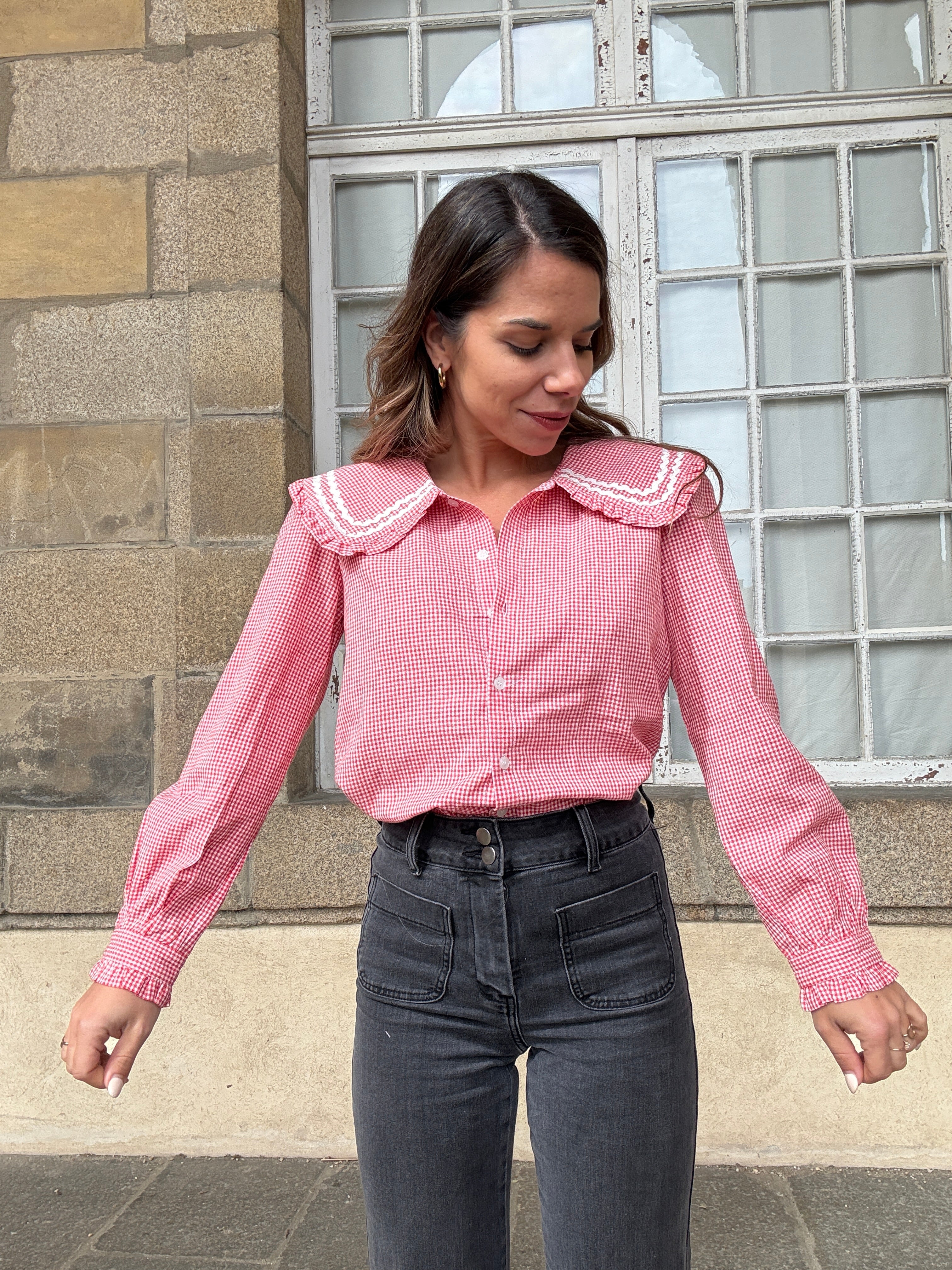 Anaëlle Claudine Collar Vichy Blouse