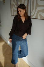 Pia Chocolate Wool And Mohair Bow Cardigan