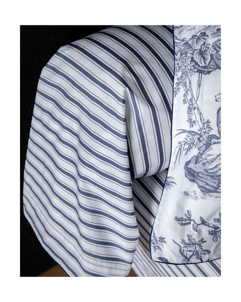 Taie De Traversin - 4 Continents - Blanc/Bleu