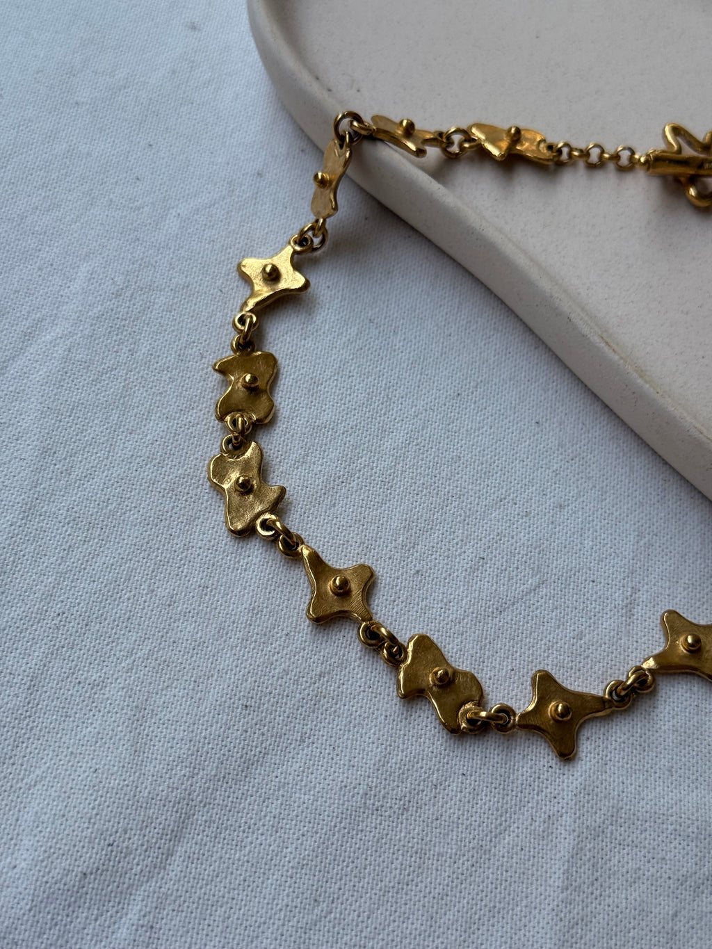 Biche De Bere Vintage Necklace - Gold-Tone Shaped Links