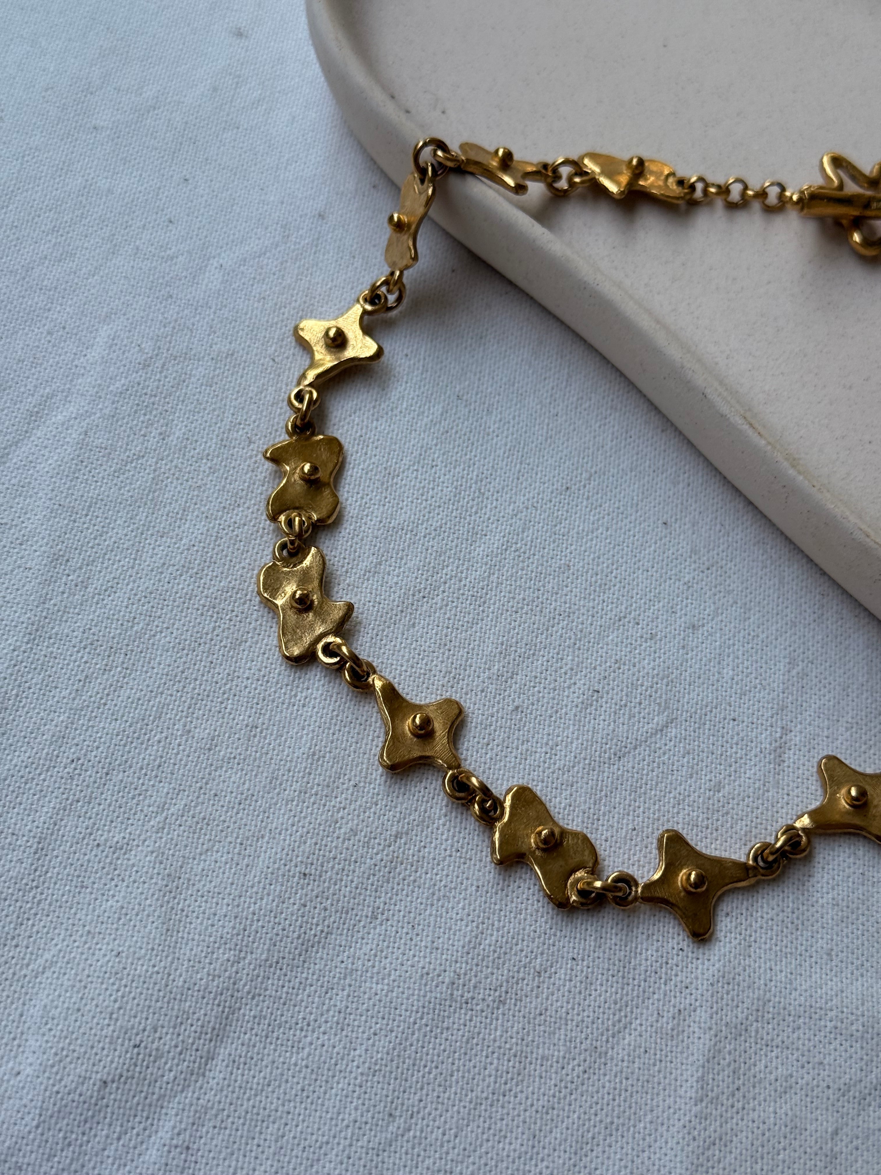 Biche De Bere Vintage Necklace - Gold-Tone Shaped Links