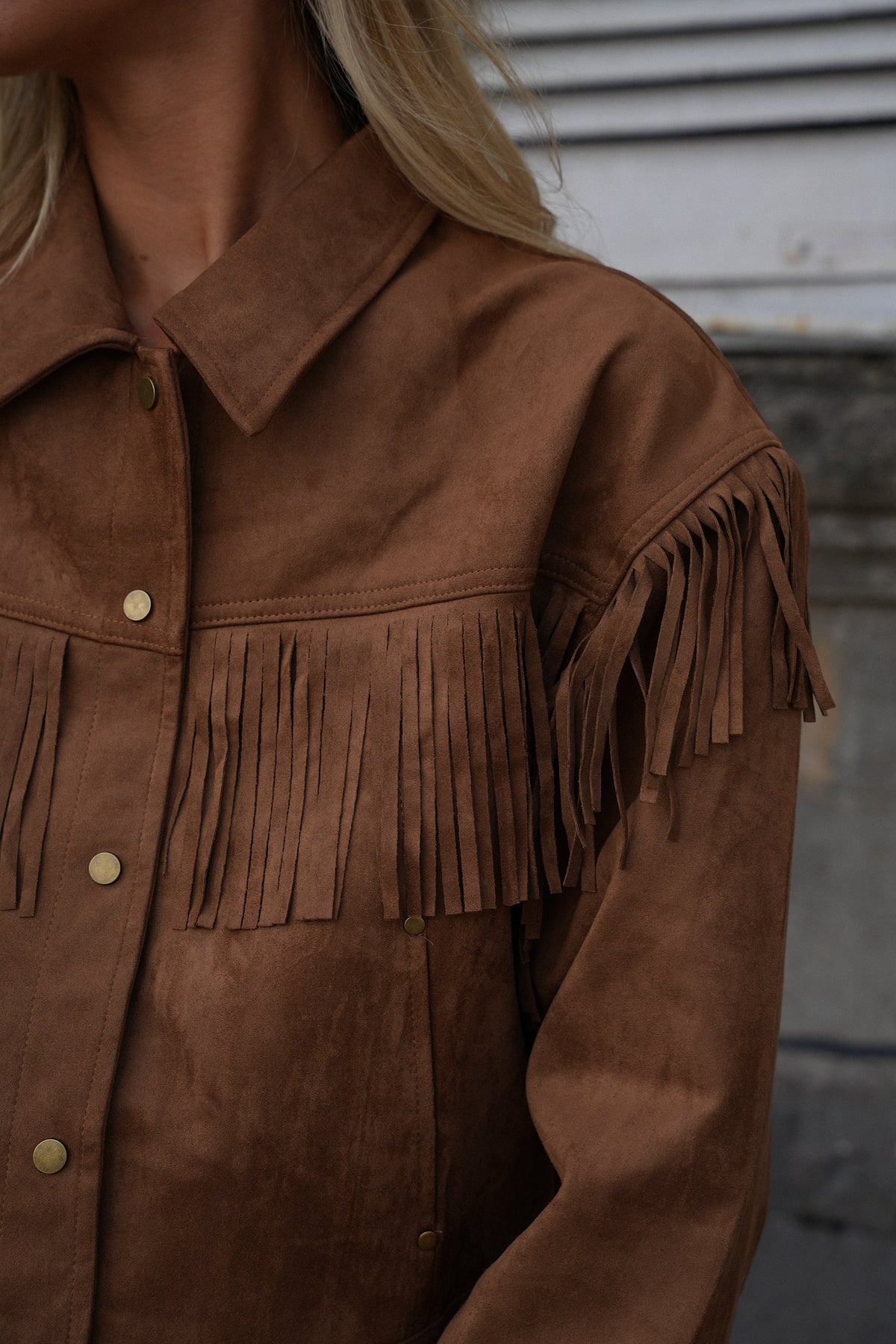 Cassidy Fringed Jacket - Camel