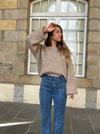 Wollen trui Taupe Henri