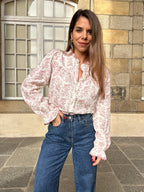 Blusa de flores Amélia rosa