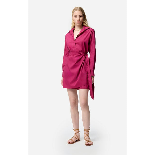 Kurzes Kleid Foglia - Granatrot