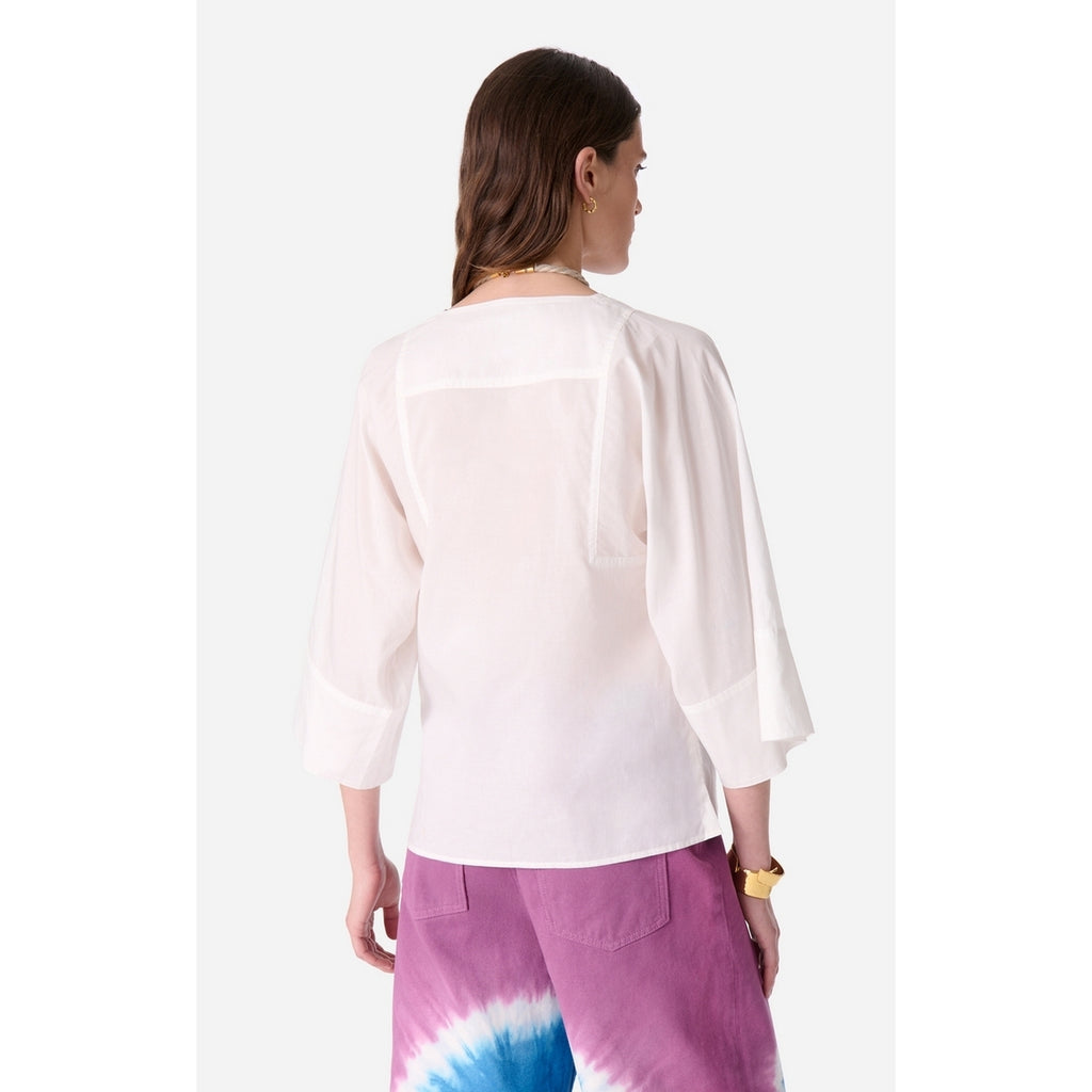 Blouse Ml Avec Empiecements - Ecru