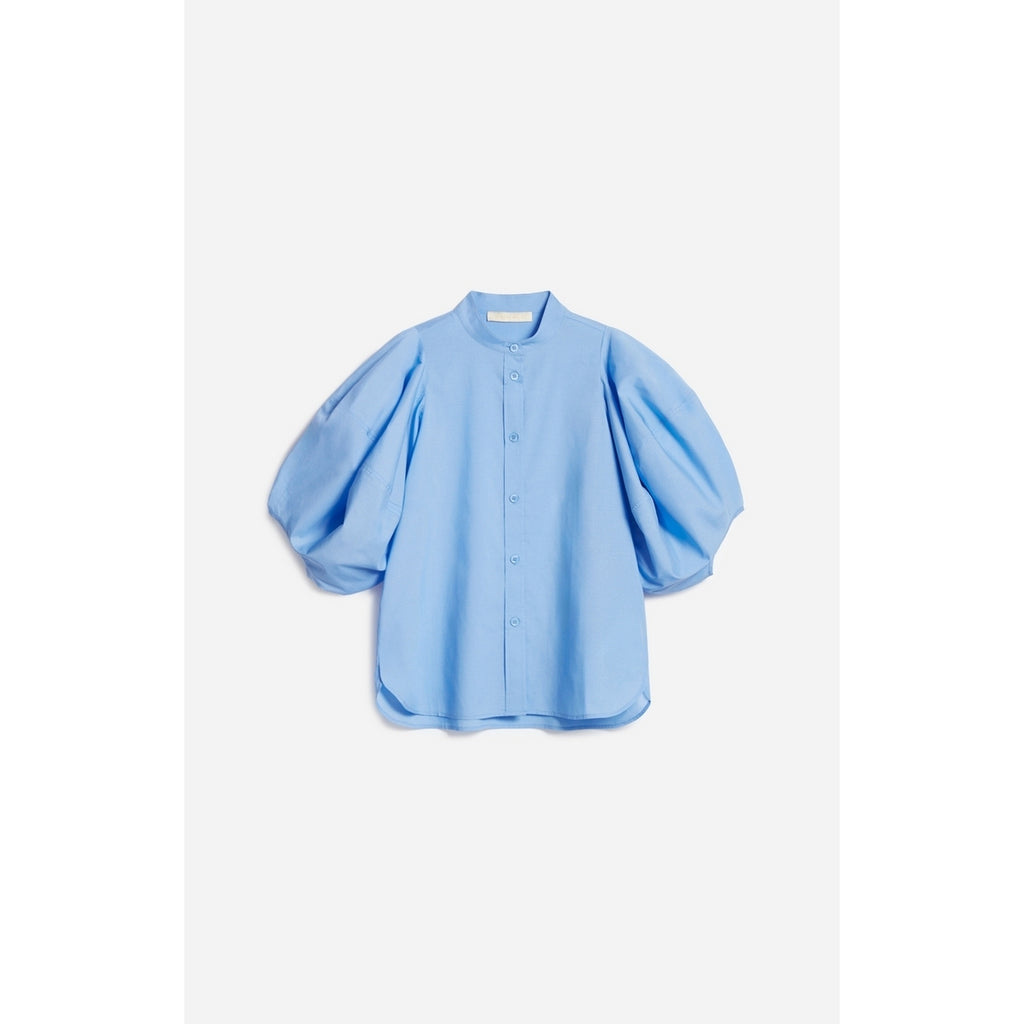 Felicie Short-Sleeved Blouse - Cornflower Blue