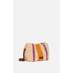 Bolso De Mano De Rafia Y Cuero - Multicolor/Naranja