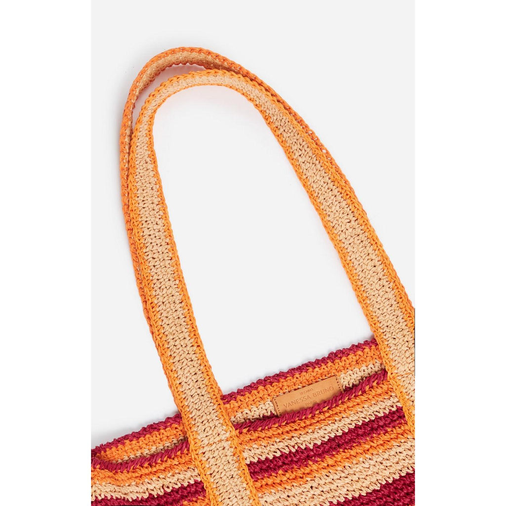 Gran Capazo de Rafia de Papel - Multicolor/Naranja
