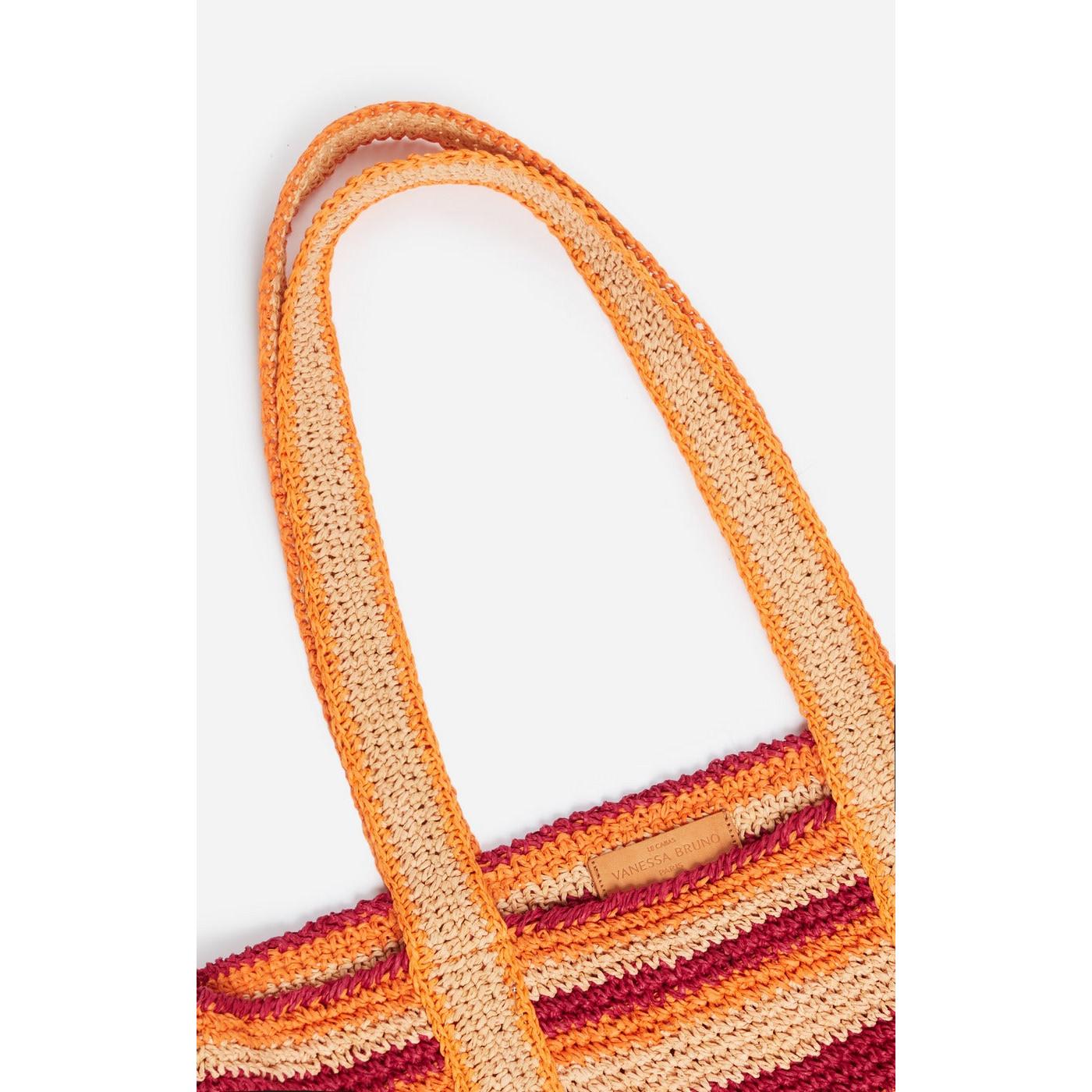 Gran Capazo de Rafia de Papel - Multicolor/Naranja