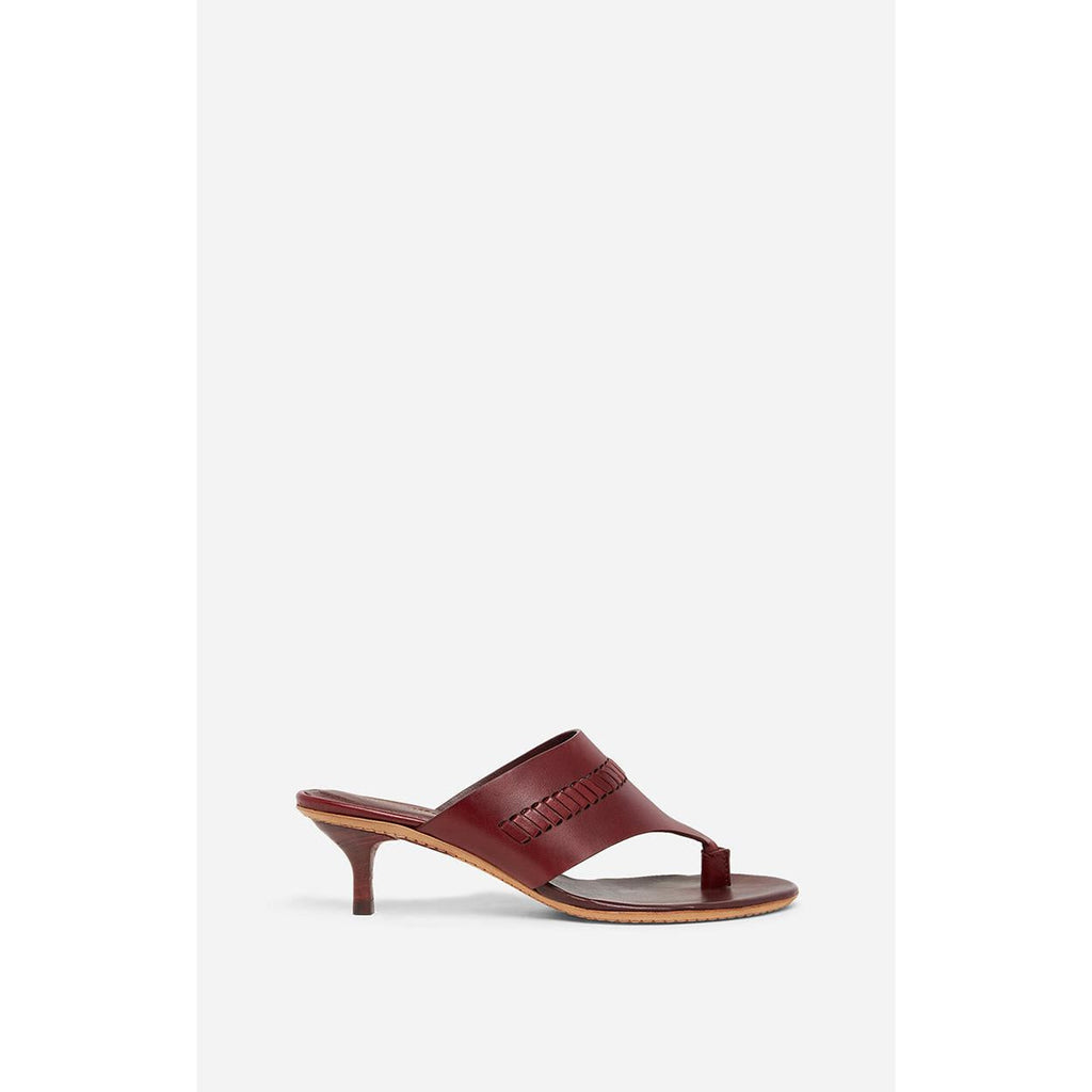 Mules Tongs En Cuir À Tannage Végétal - Betterave