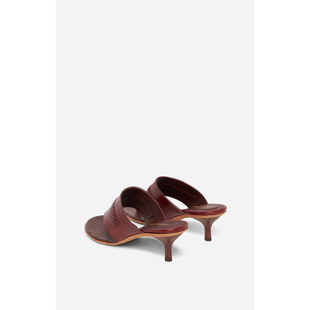Mules Tongs En Cuir À Tannage Végétal - Betterave